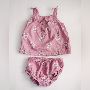 Carter’s Floral 2-Piece Set Purple Tank & Bloomers 9M